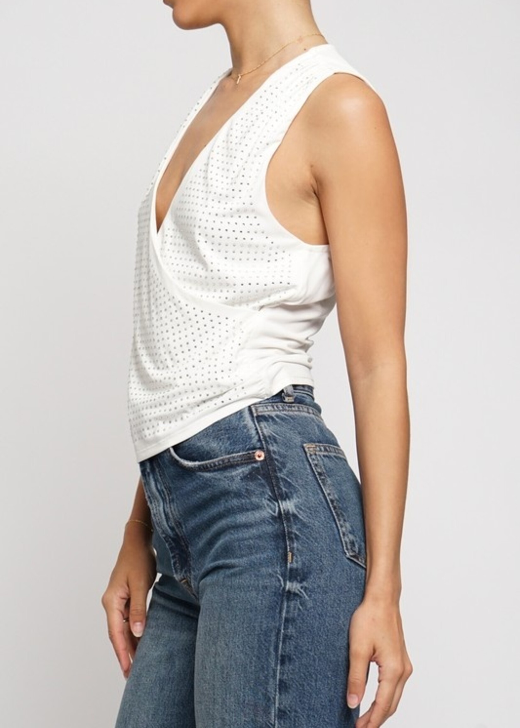 Sleeveless rhinestone top +2 colors