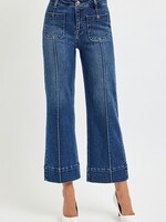 Patch pocket pintuck jean