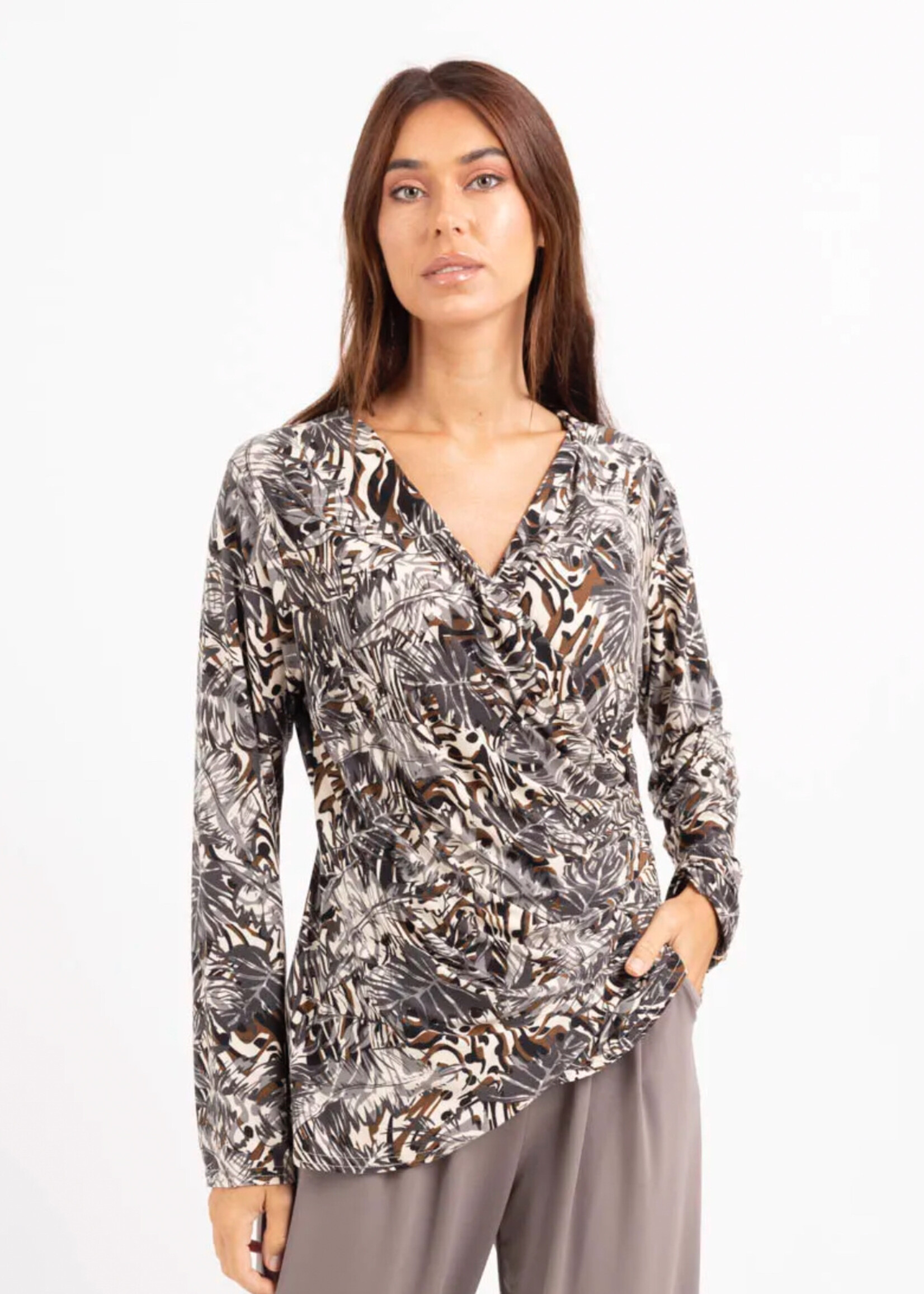 Crossover print top