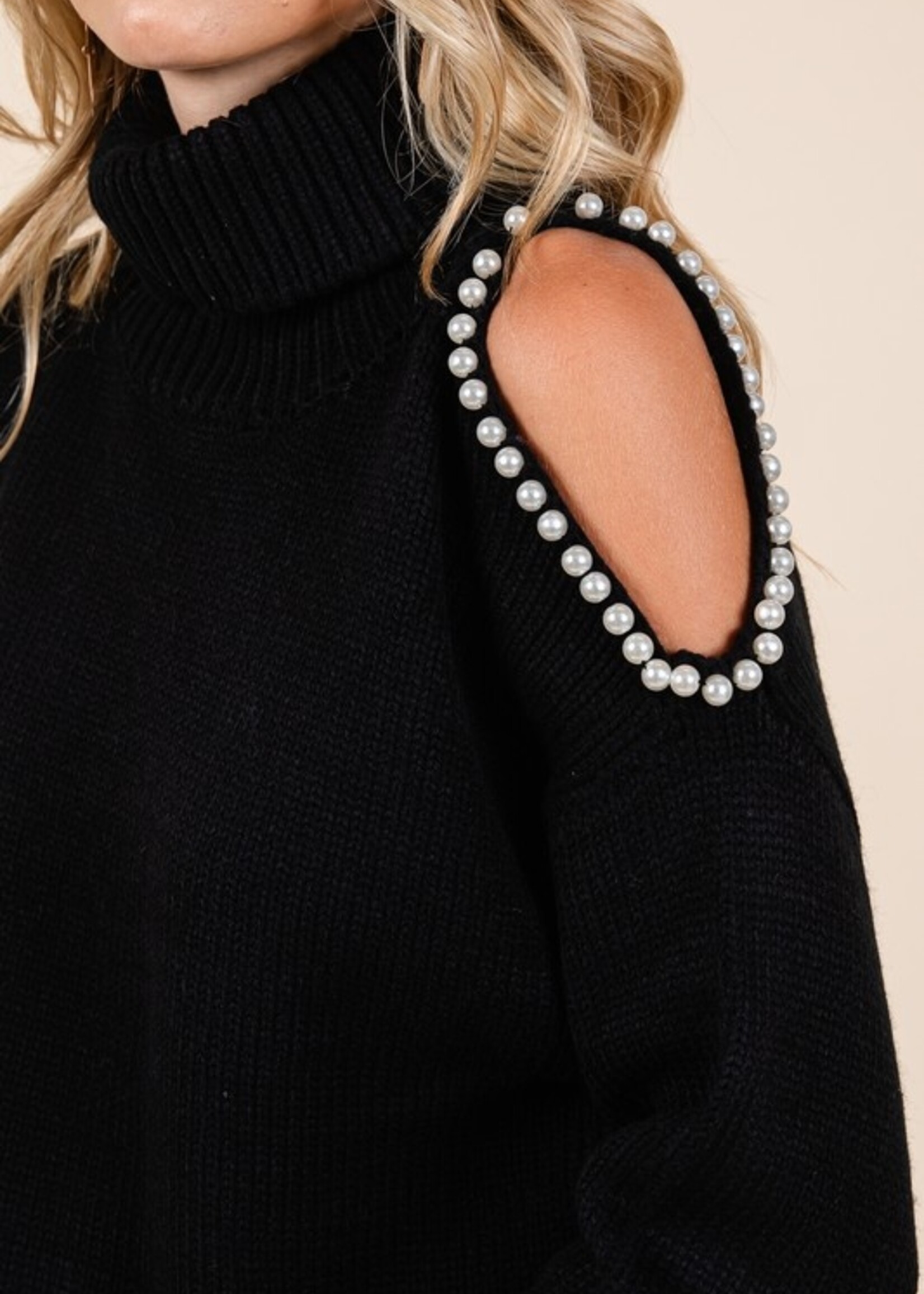 Pearl trim sweater +2 colors