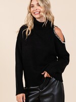 Pearl trim sweater +2 colors