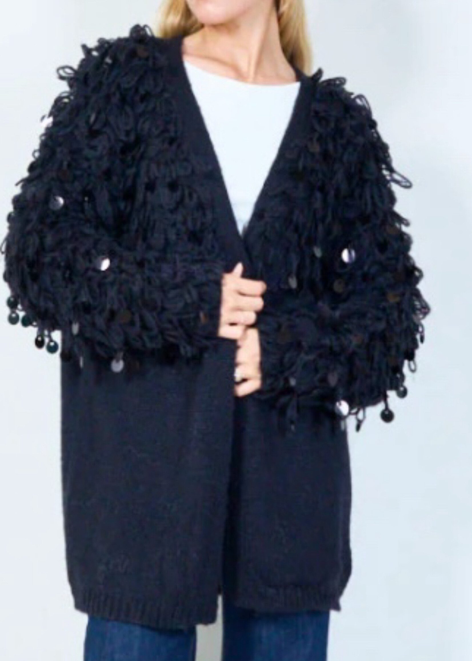 Paillette cardigan jacket