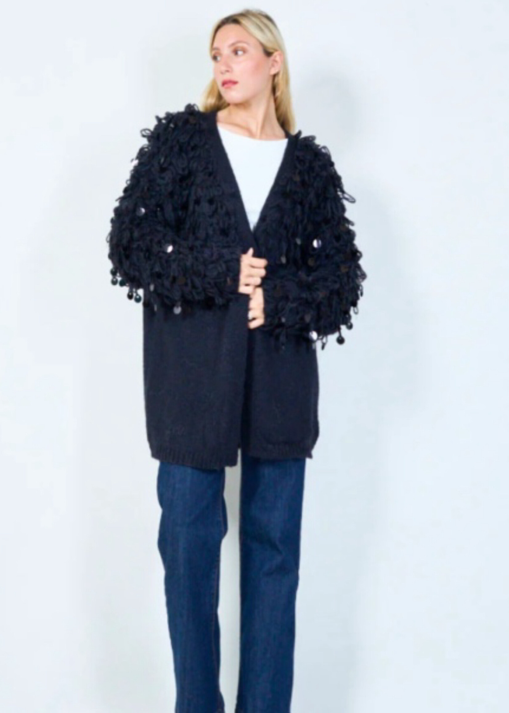 Paillette cardigan jacket