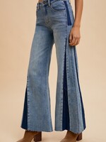 2 tone flare jean