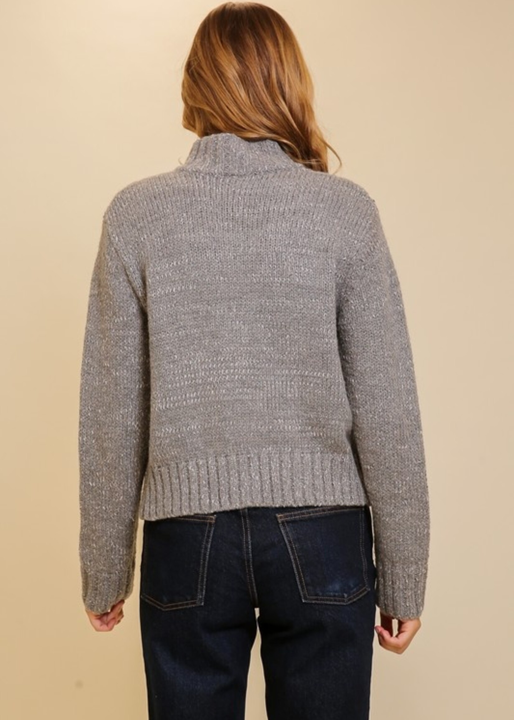 Sequin zip sweater +2 colors