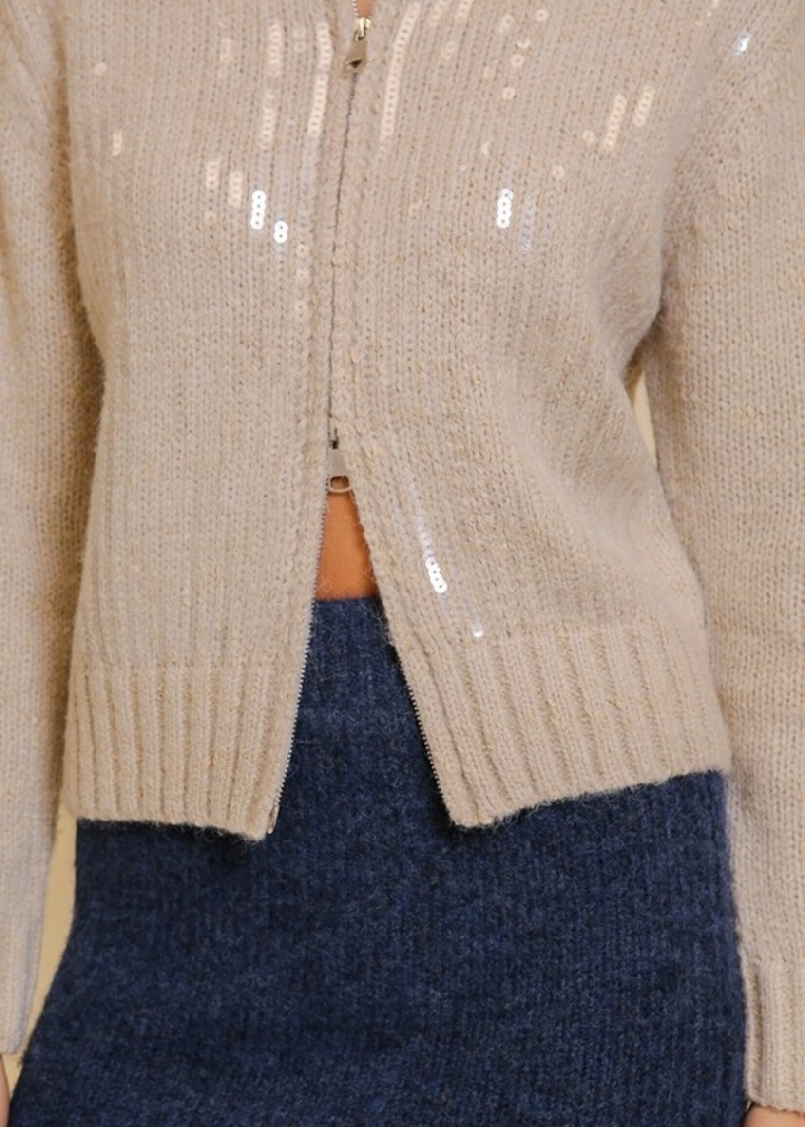 Sequin zip sweater +2 colors