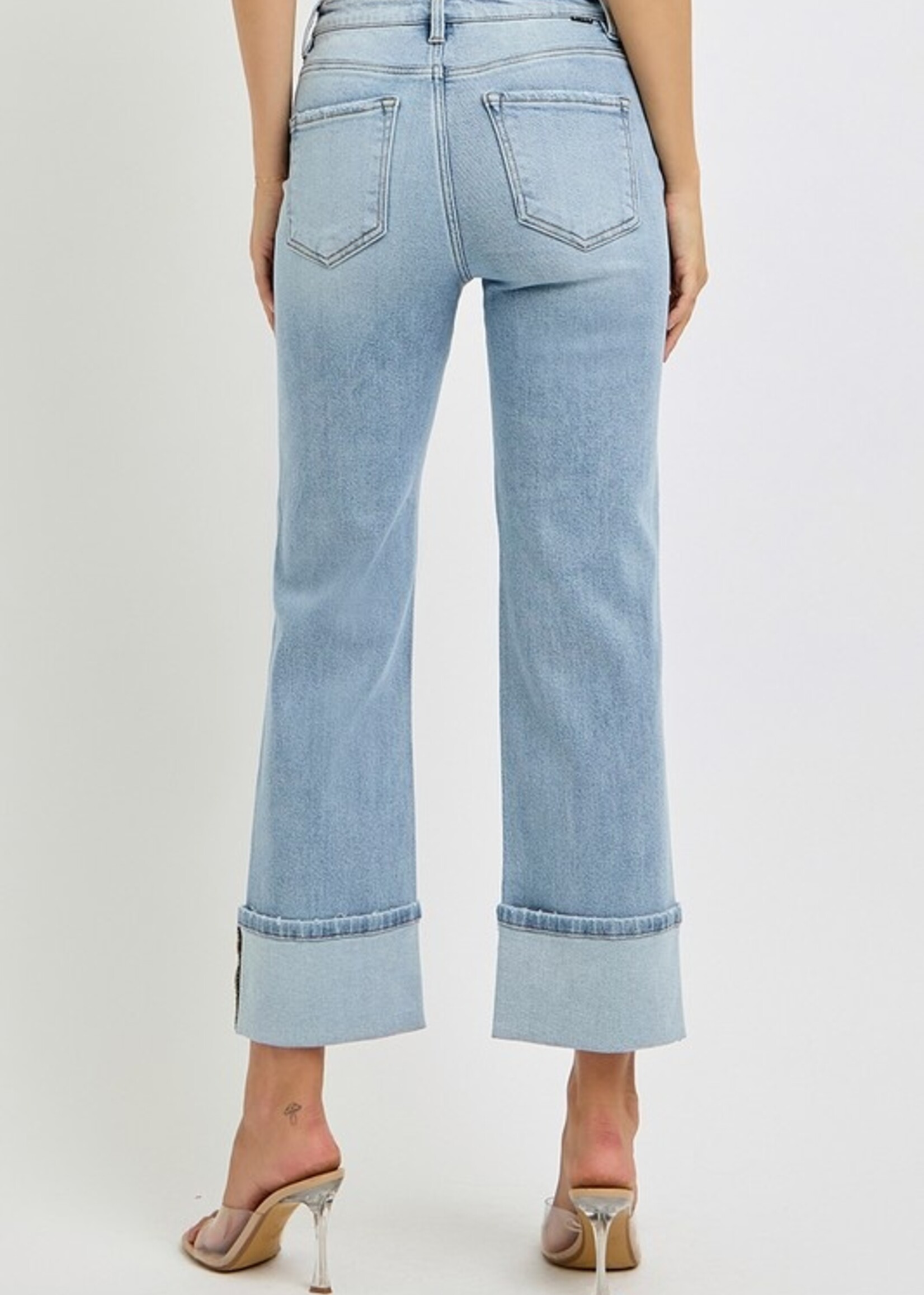 Pintuck cuff jean