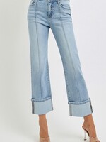Pintuck cuff jean