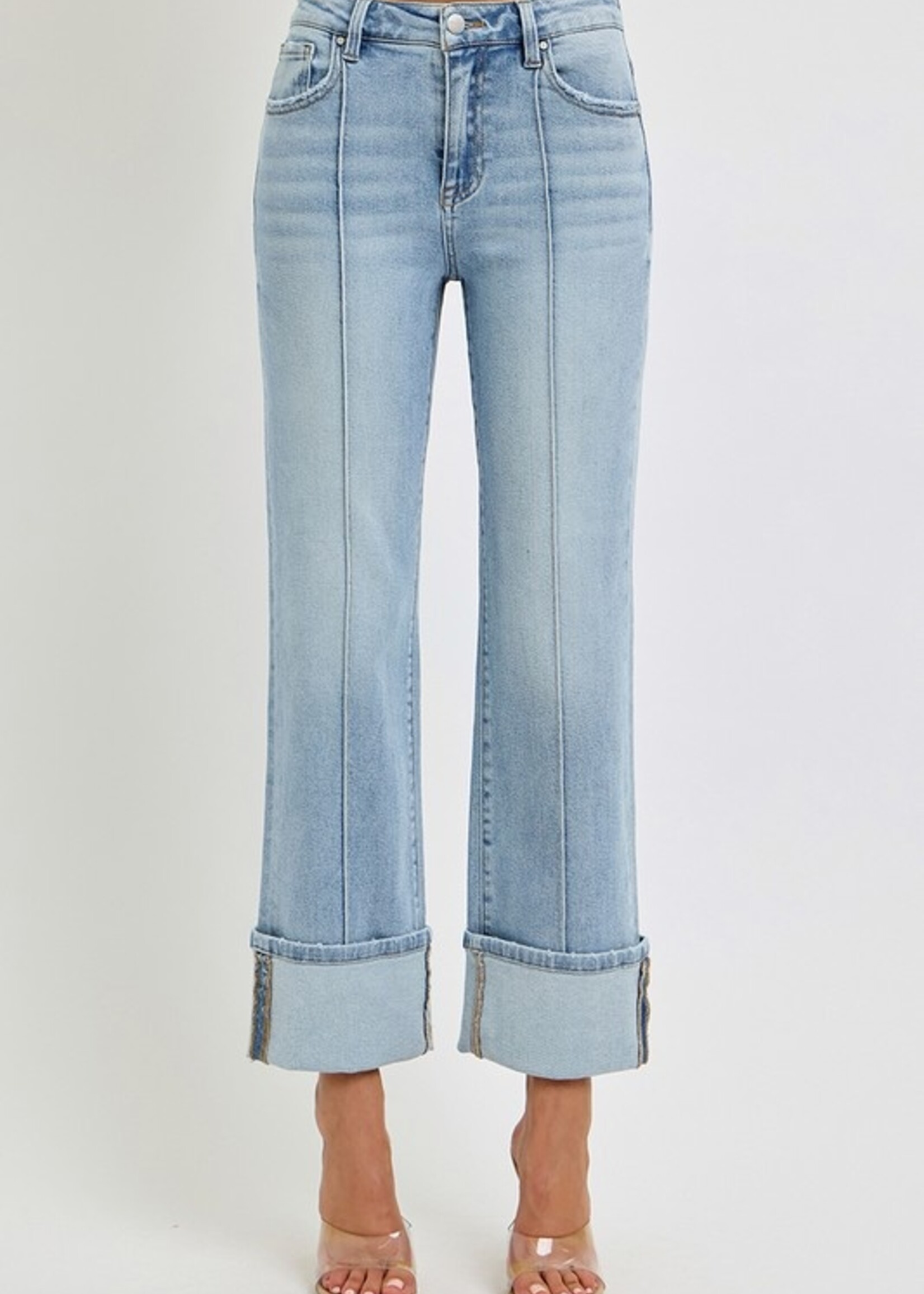 Pintuck cuff jean