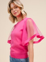 Mesh sleeve knit