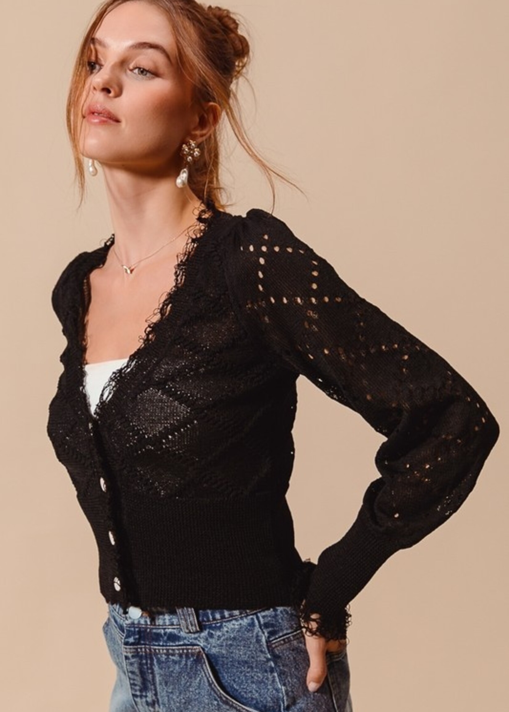 Frayed edge cardigan +4 colors