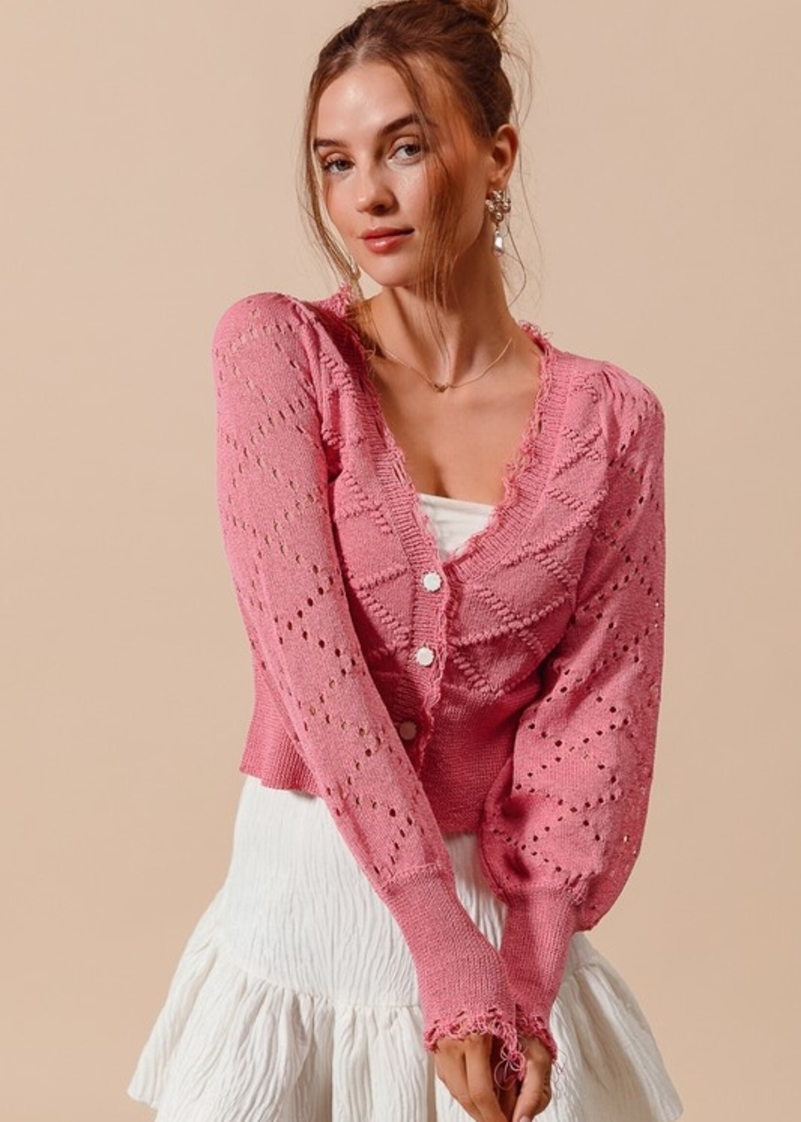 Frayed edge cardigan +4 colors