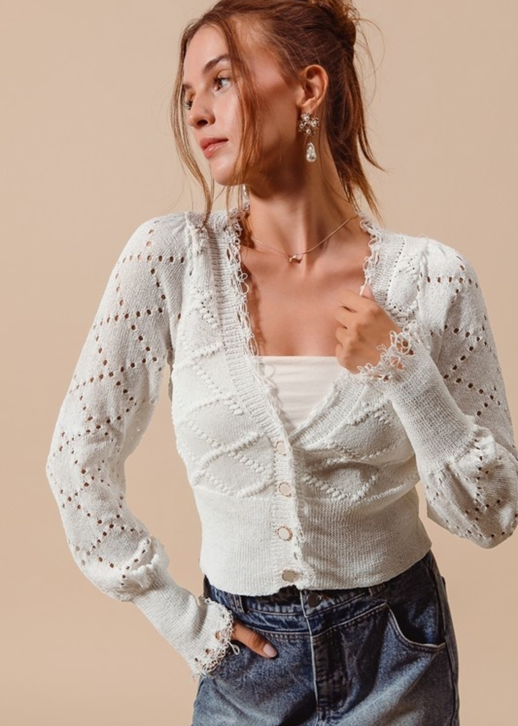 Frayed edge cardigan +4 colors