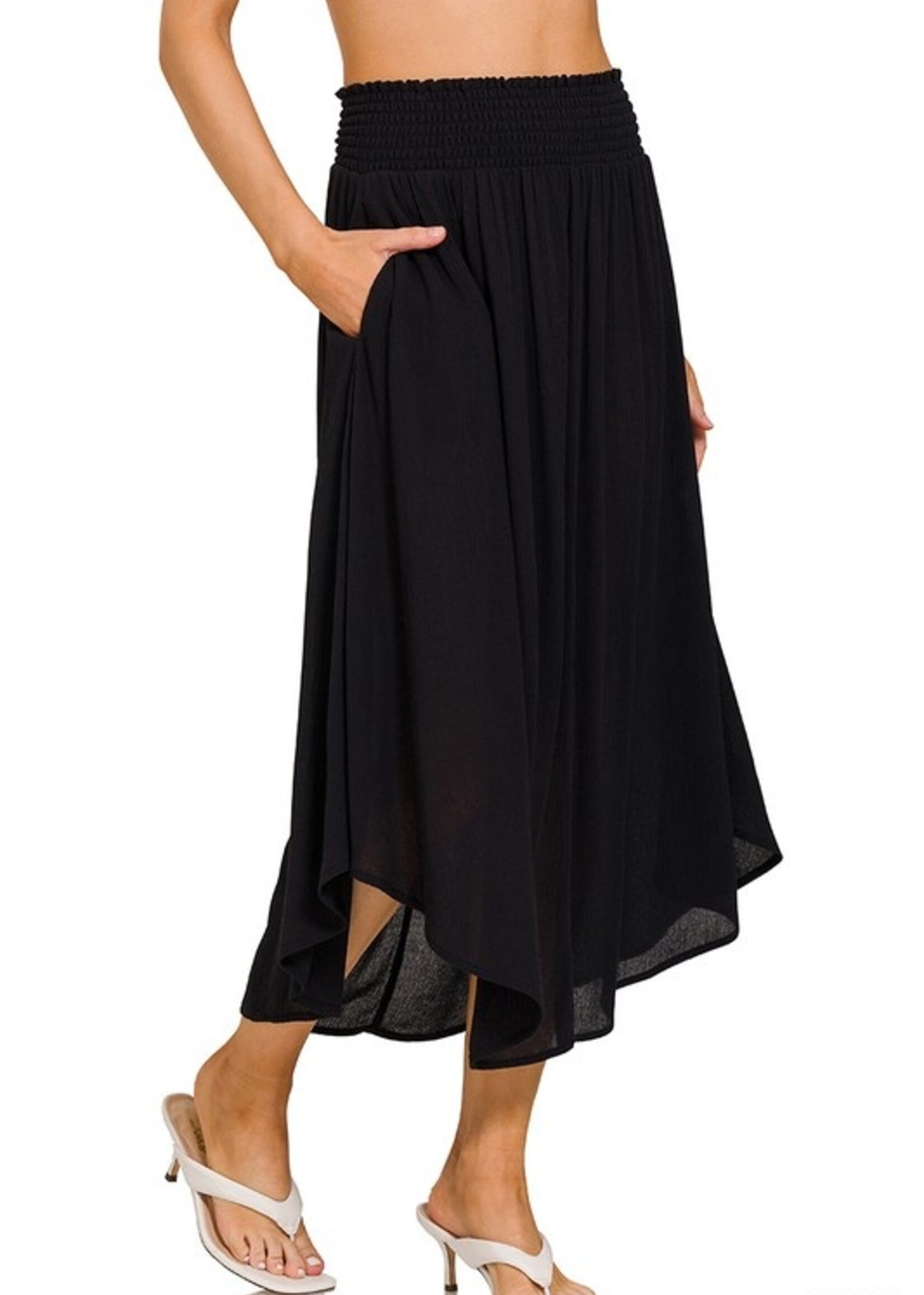 Crinkly midi skirt  +3 colors