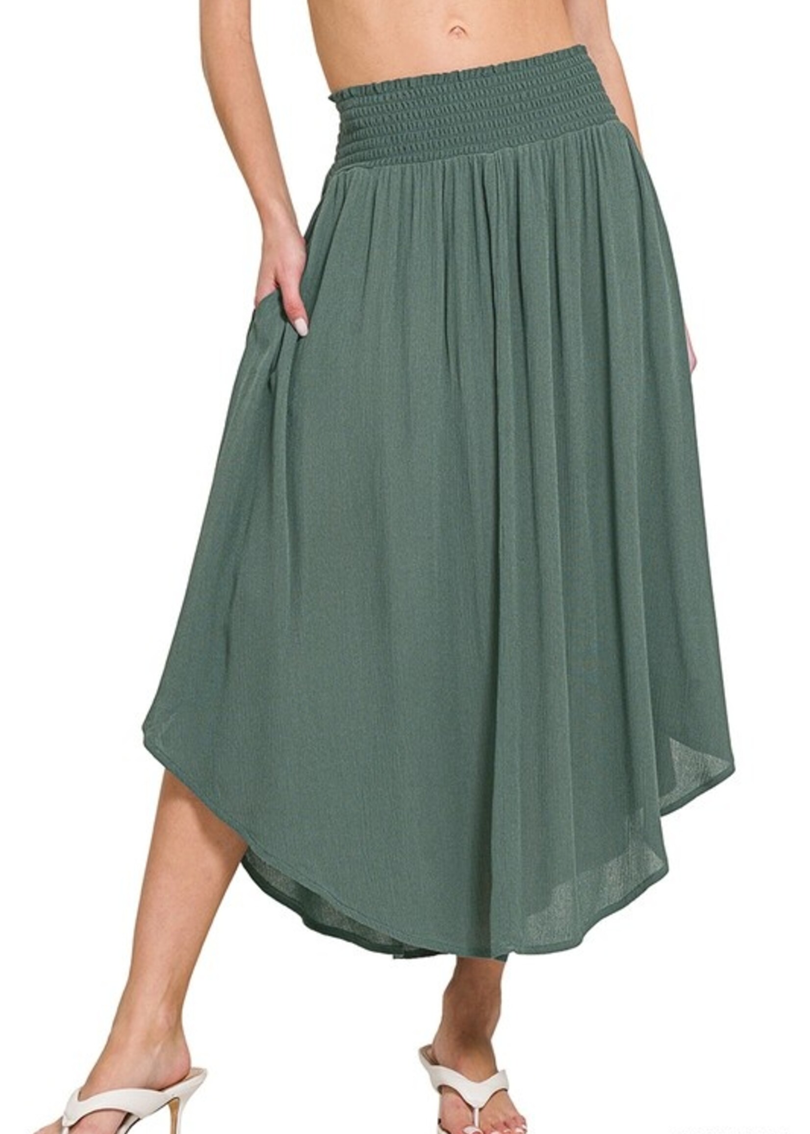 Crinkly midi skirt  +3 colors