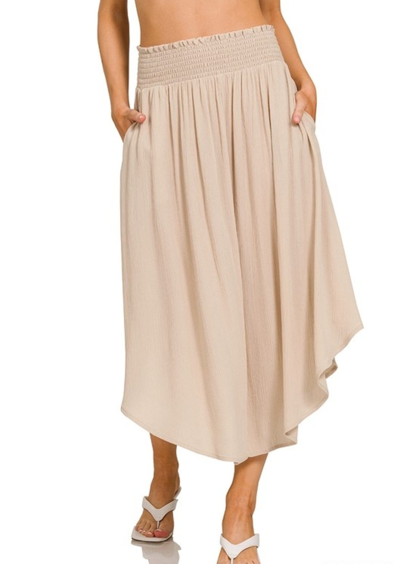Crinkly midi skirt  +3 colors