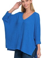 3/4 sleeve waffle top +3 colors