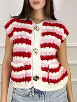 Striped sleeveless sweater top