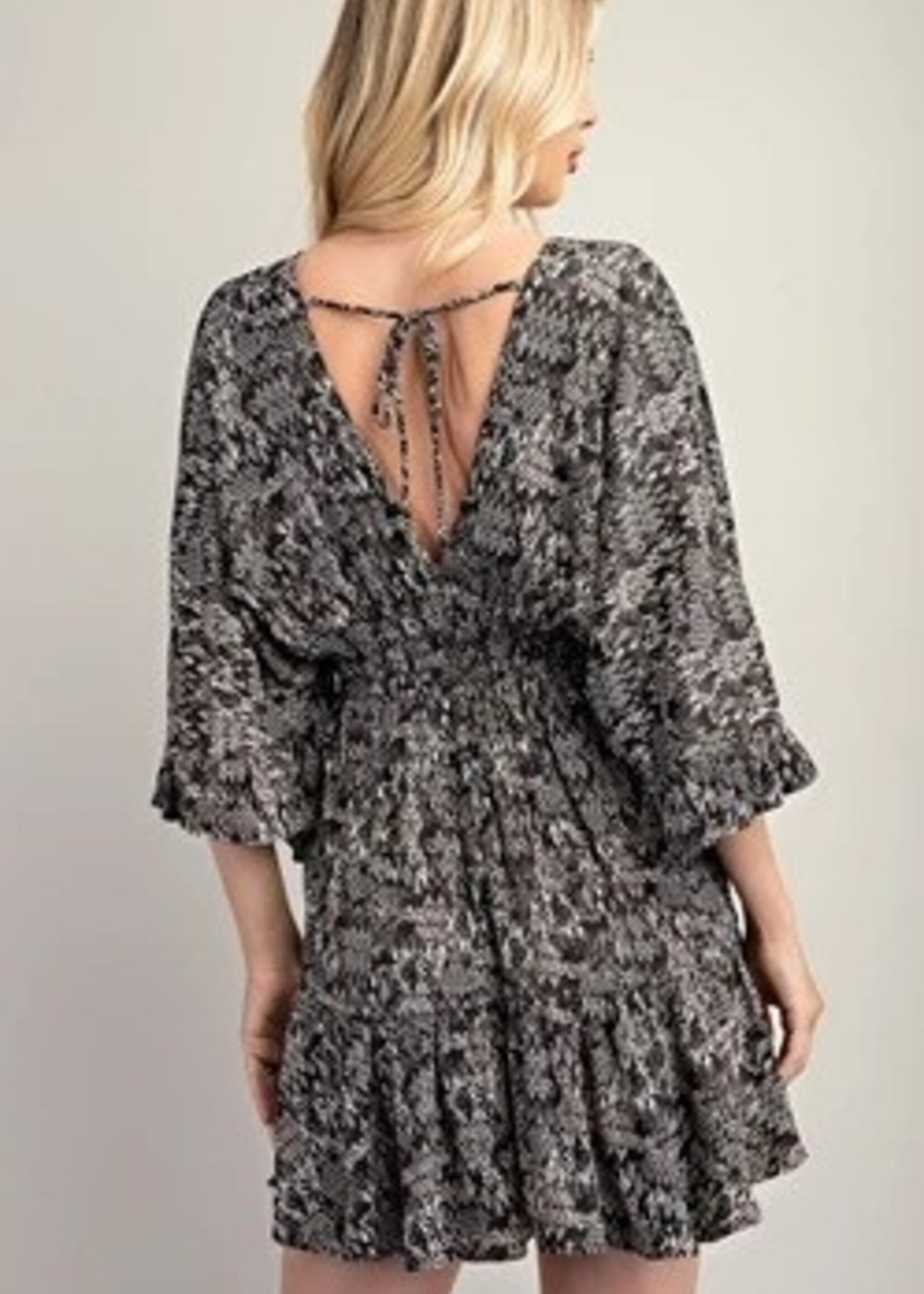 Kimono sleeve print mini