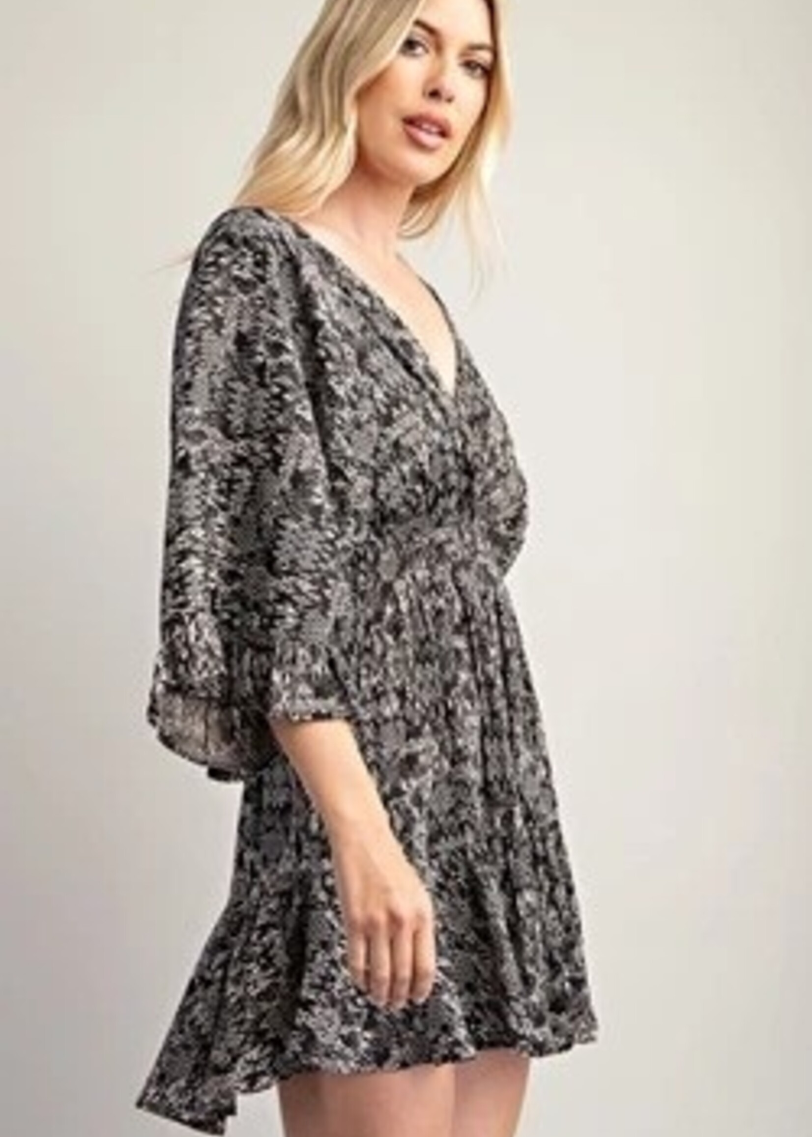 Kimono sleeve print mini