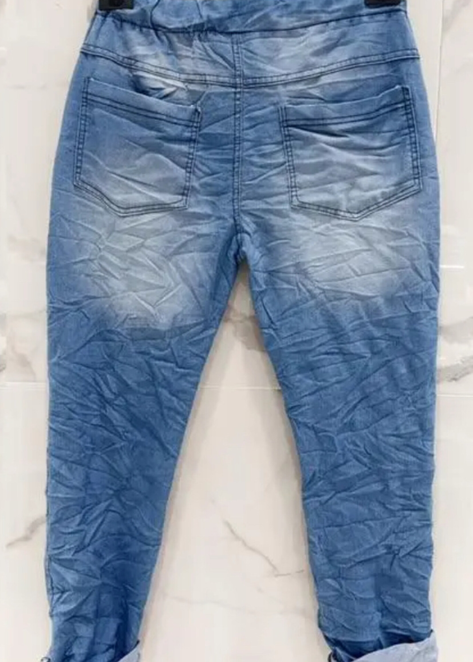 Denim patch jogger