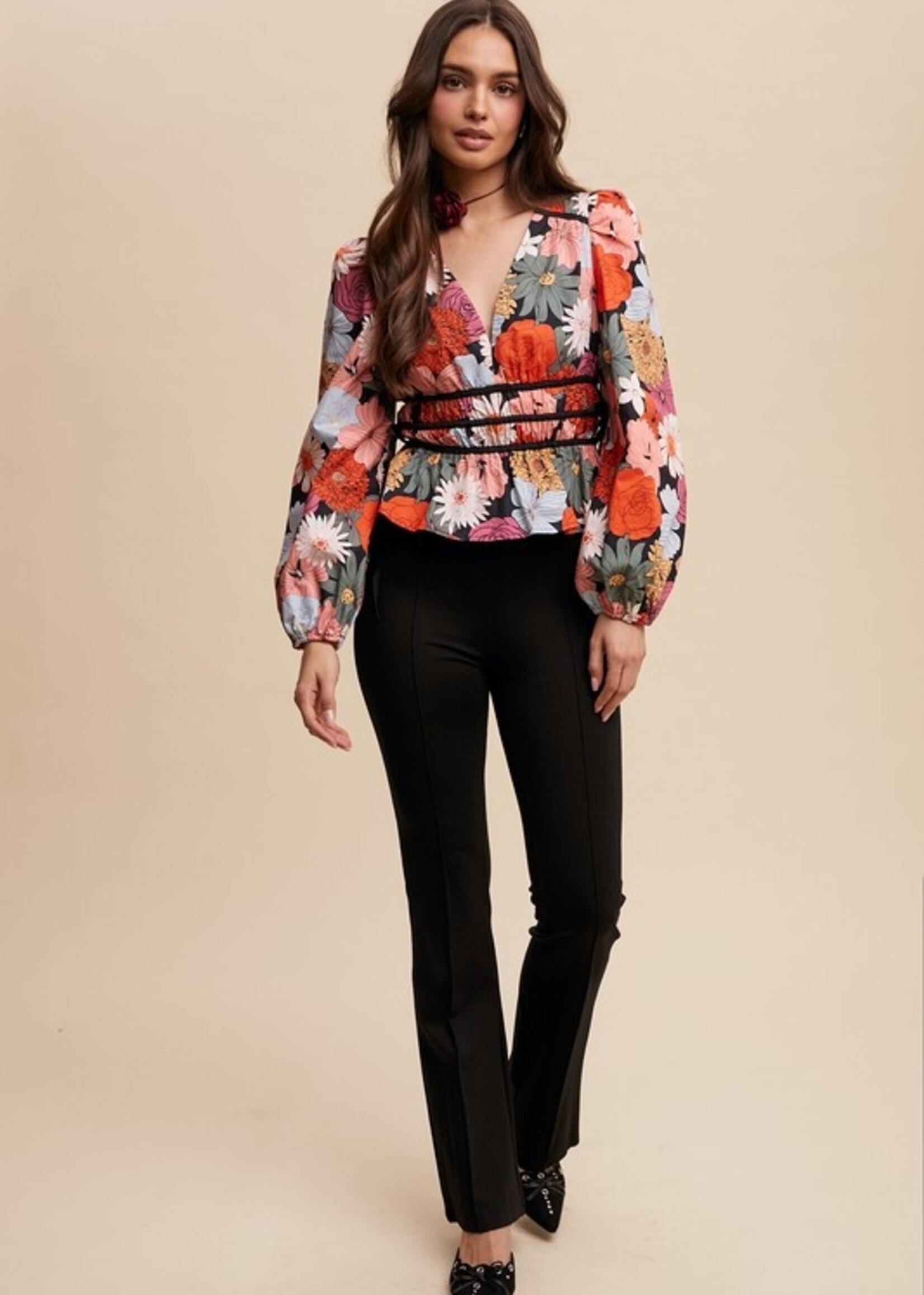 Floral peplum top