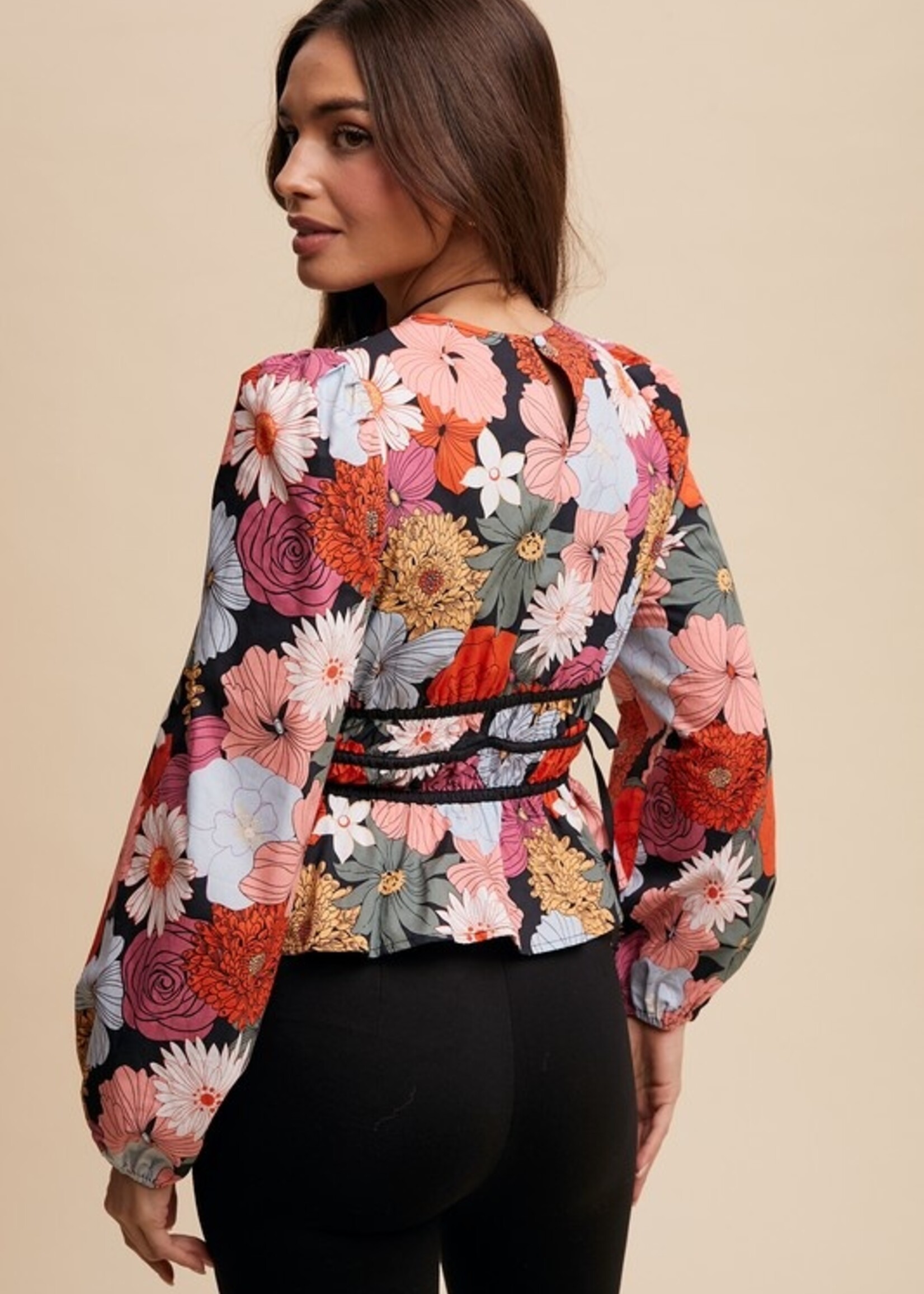 Floral peplum top