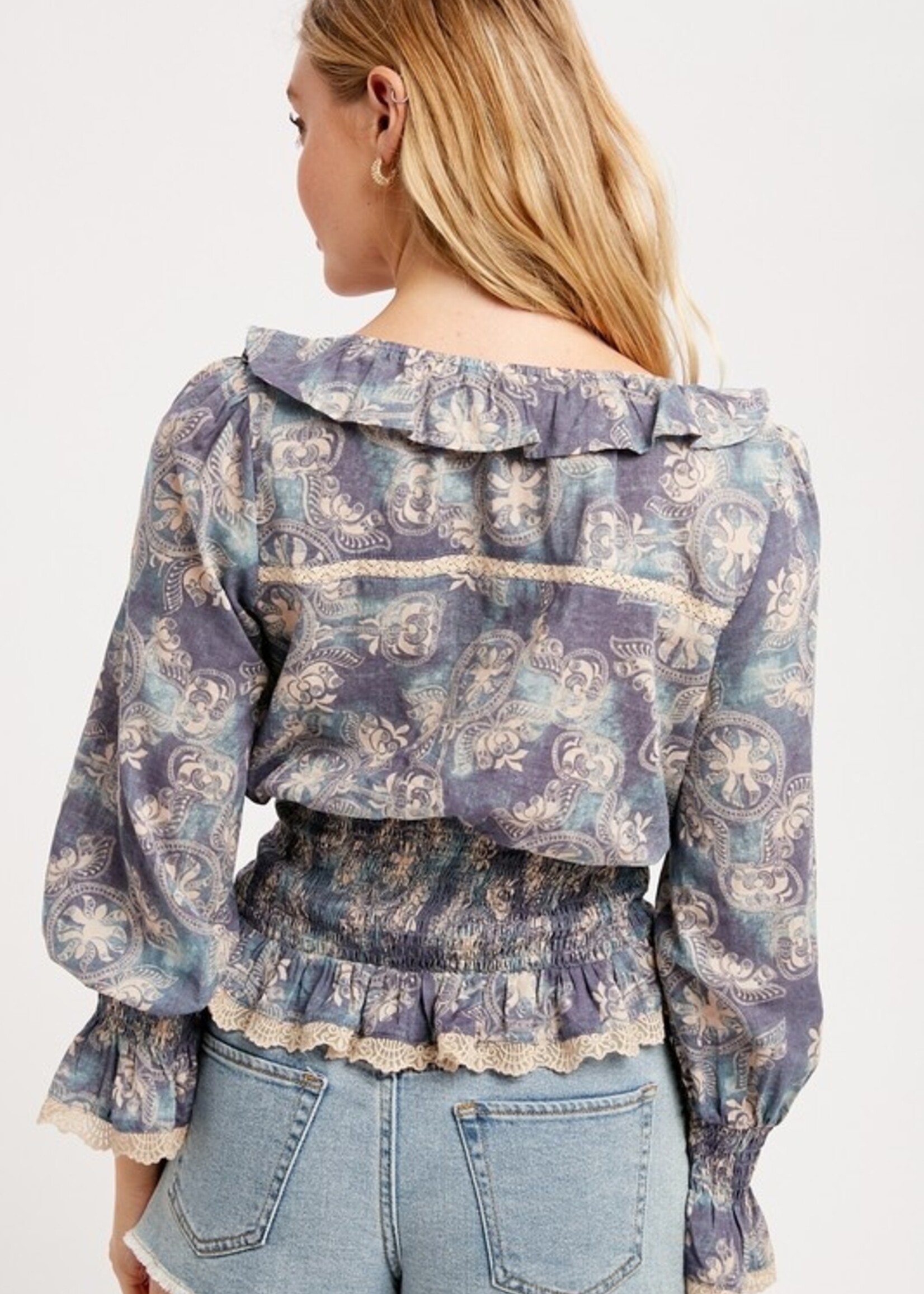 Lace edge blouse