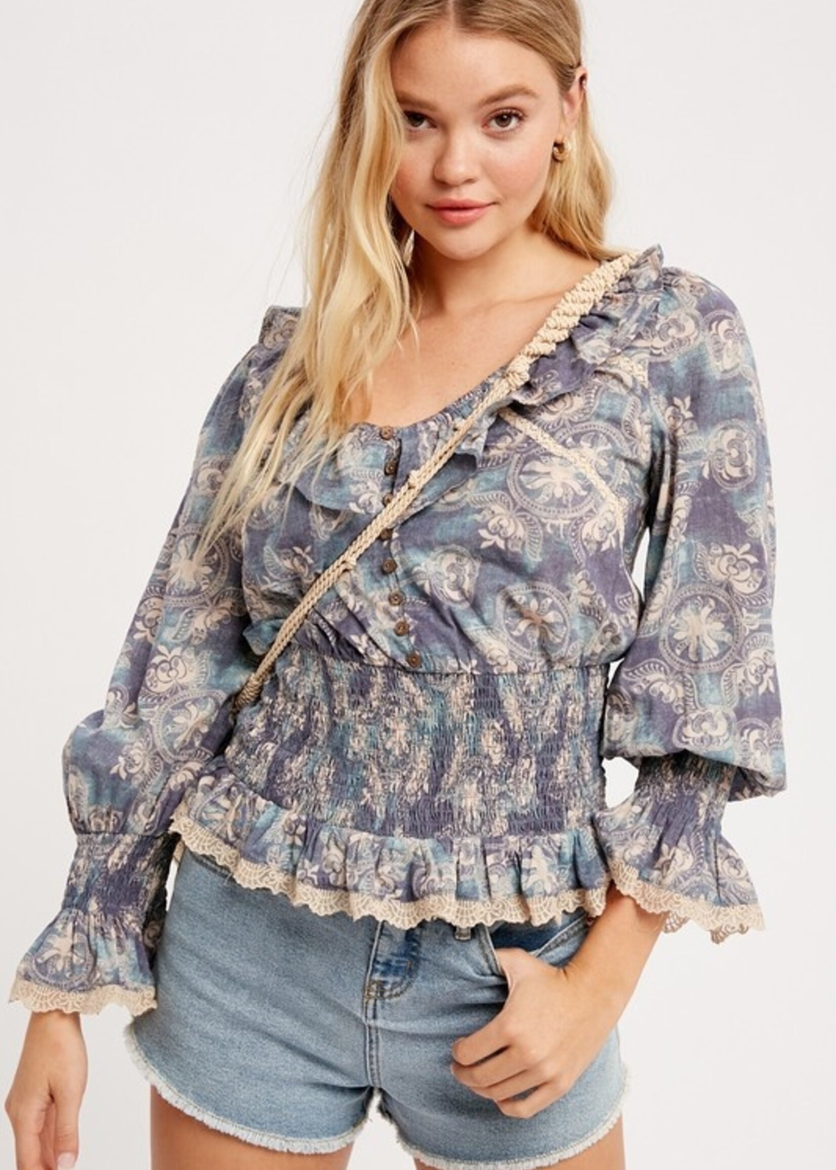 Lace edge blouse
