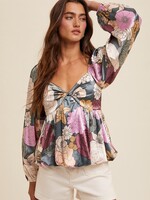 Floral satin top