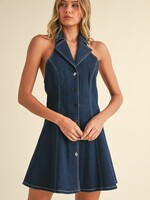 Denim halter dress
