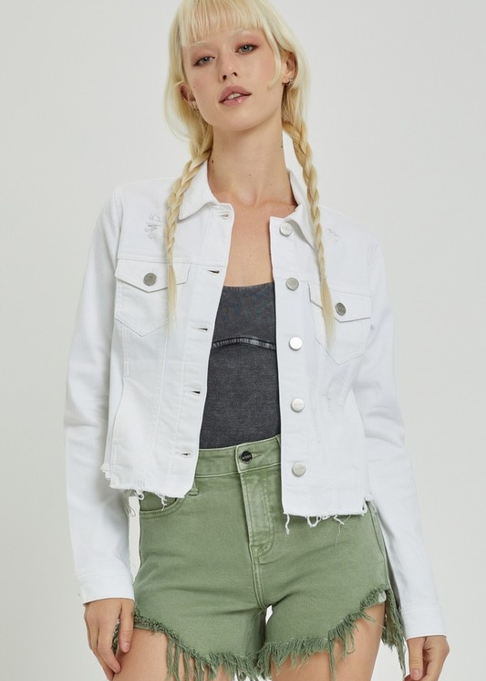 Fray hem jacket +2 colors