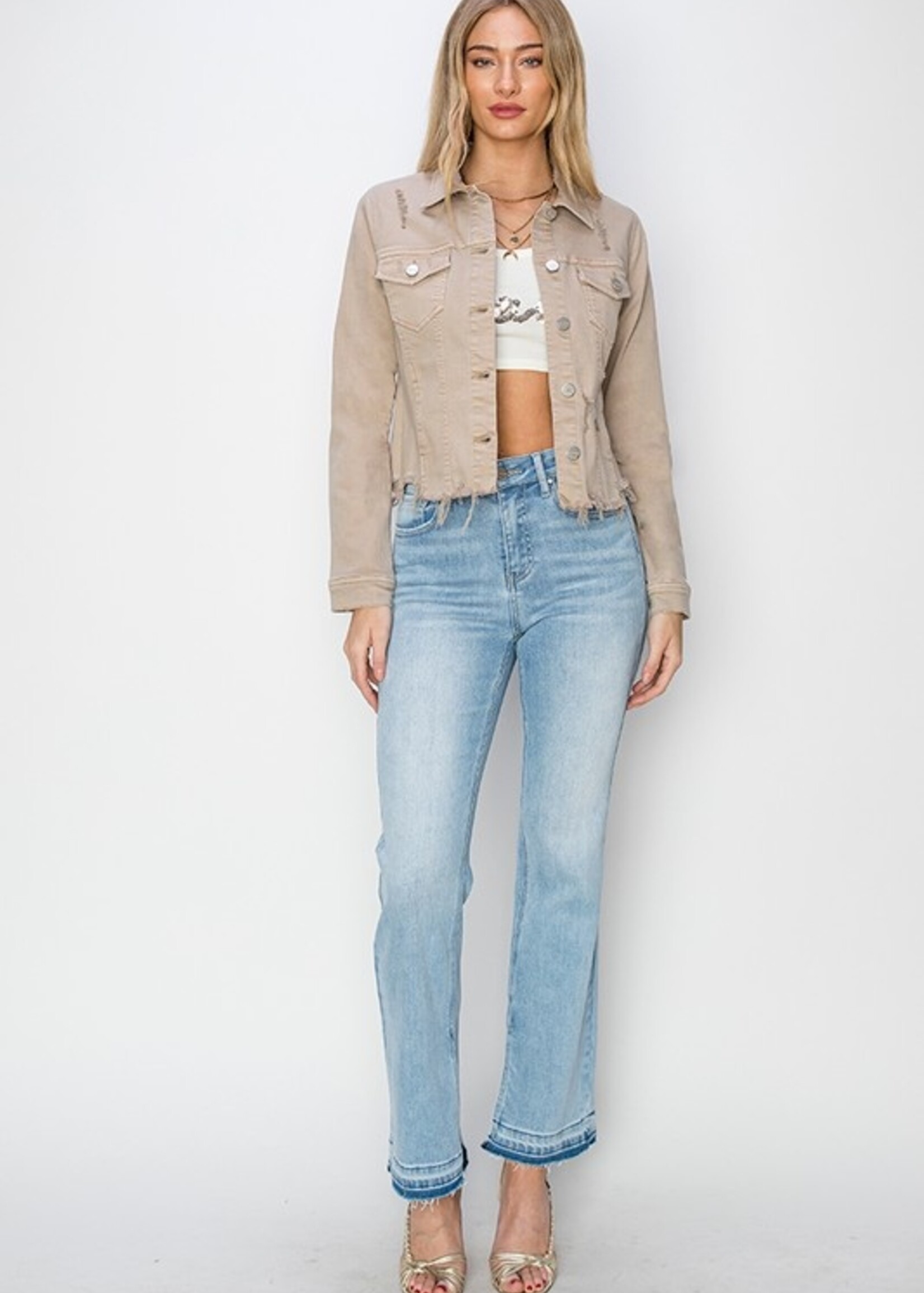 Fray hem jacket +2 colors