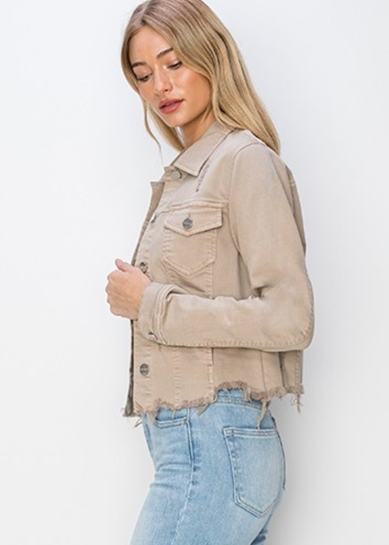 Fray hem jacket +2 colors