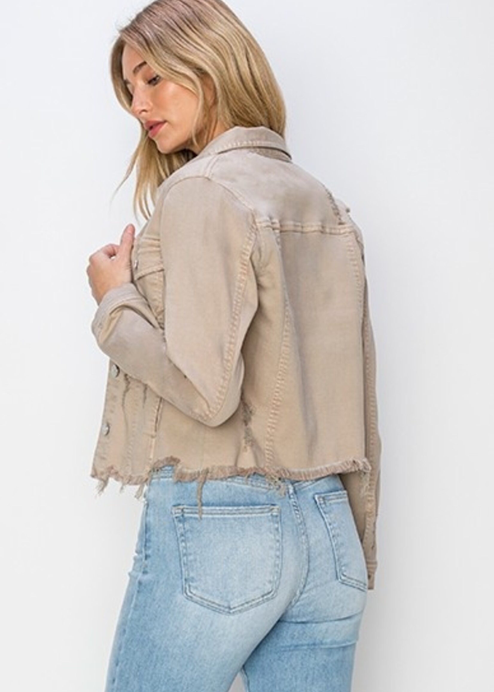 Fray hem jacket +2 colors
