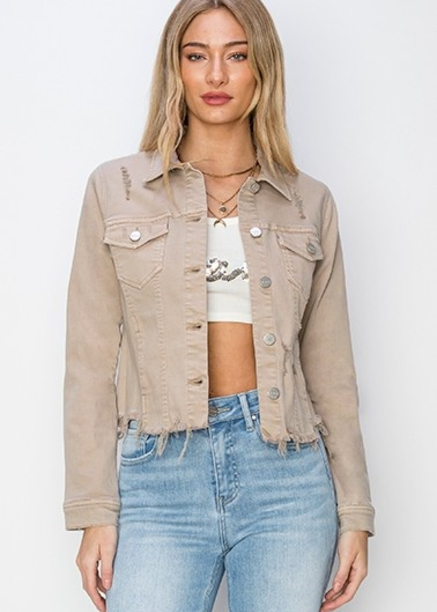 Fray hem jacket +2 colors