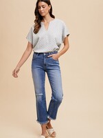 Fray hem straight leg