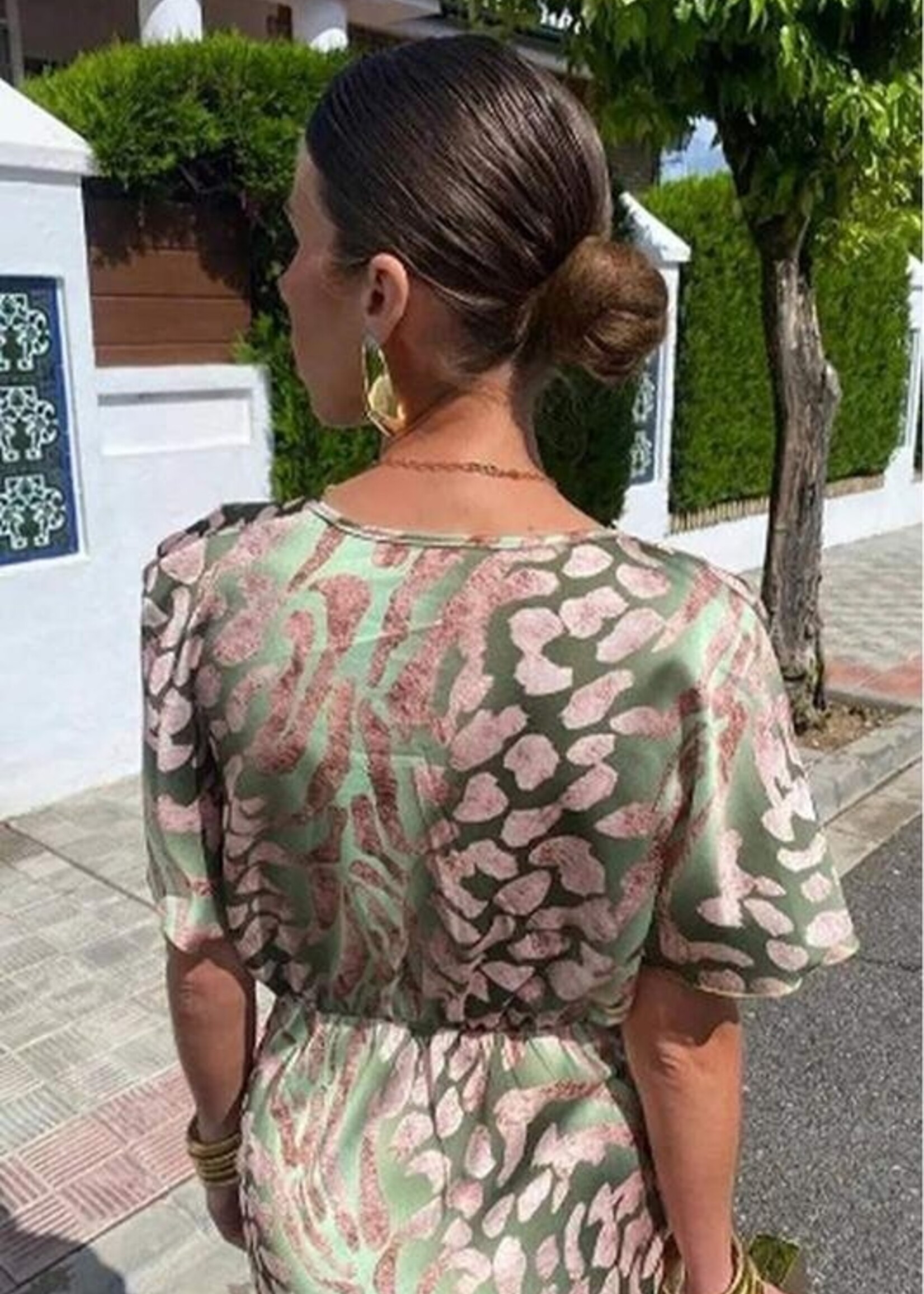 Twist print dress