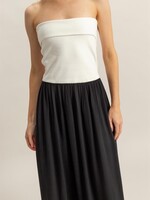 Mix fabric maxi