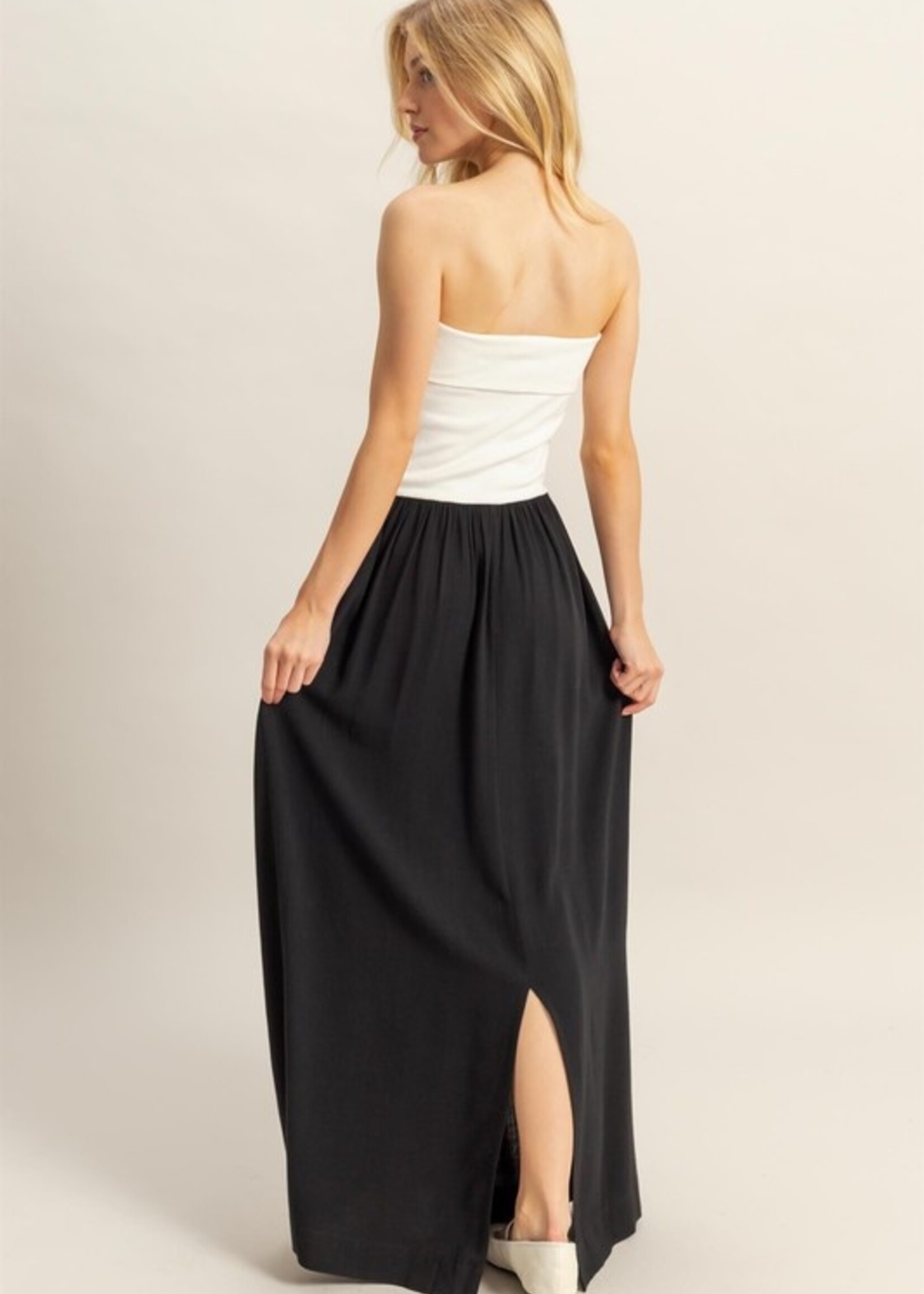 Mix fabric maxi
