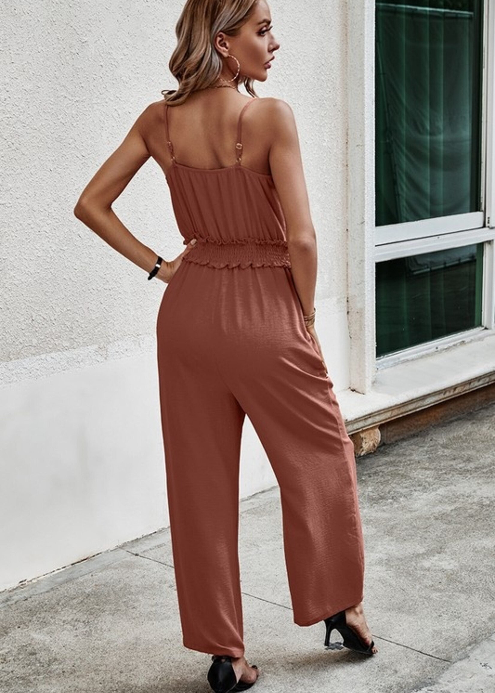 Smock waist jumpsuit