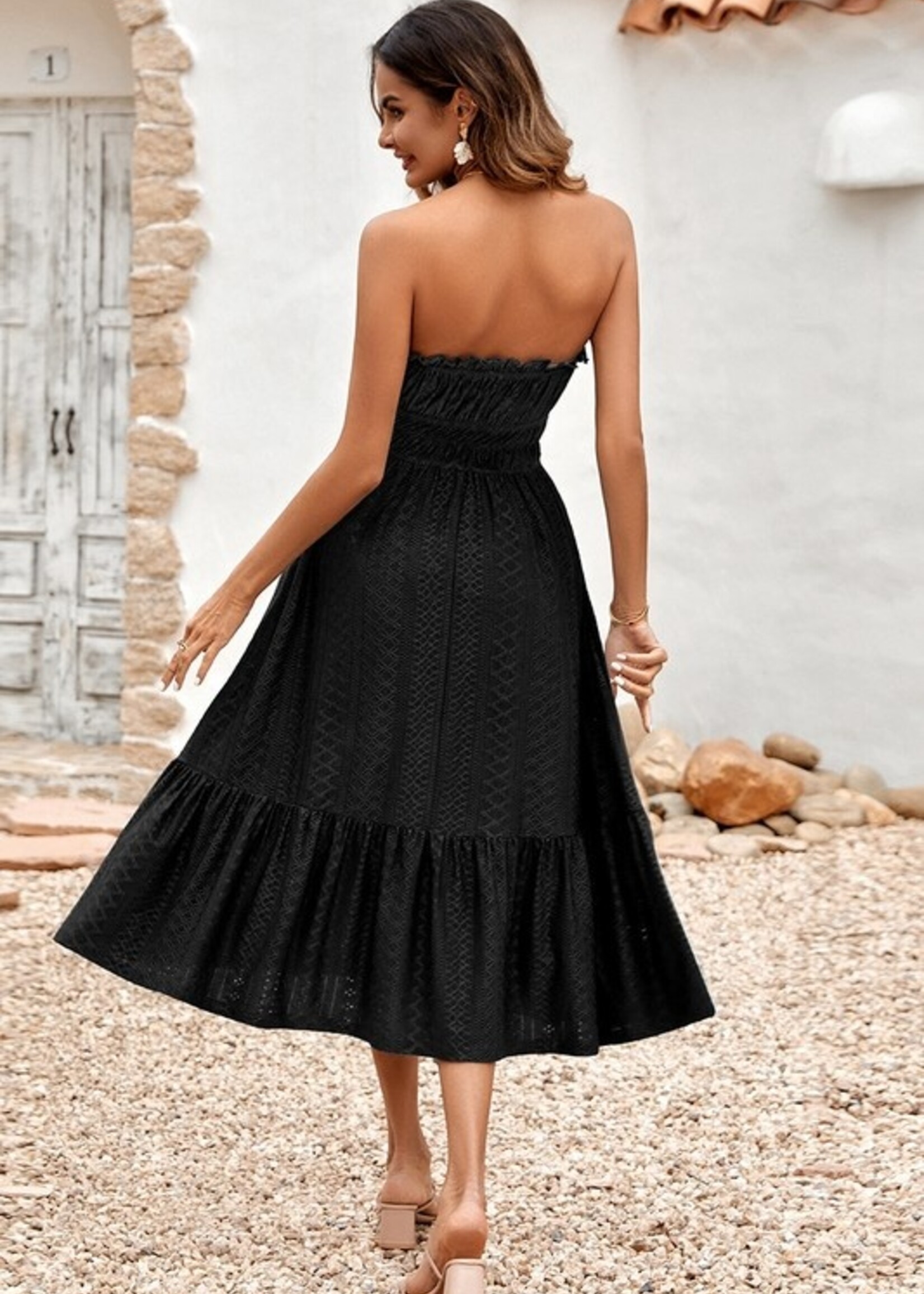 Eyelet tube dress