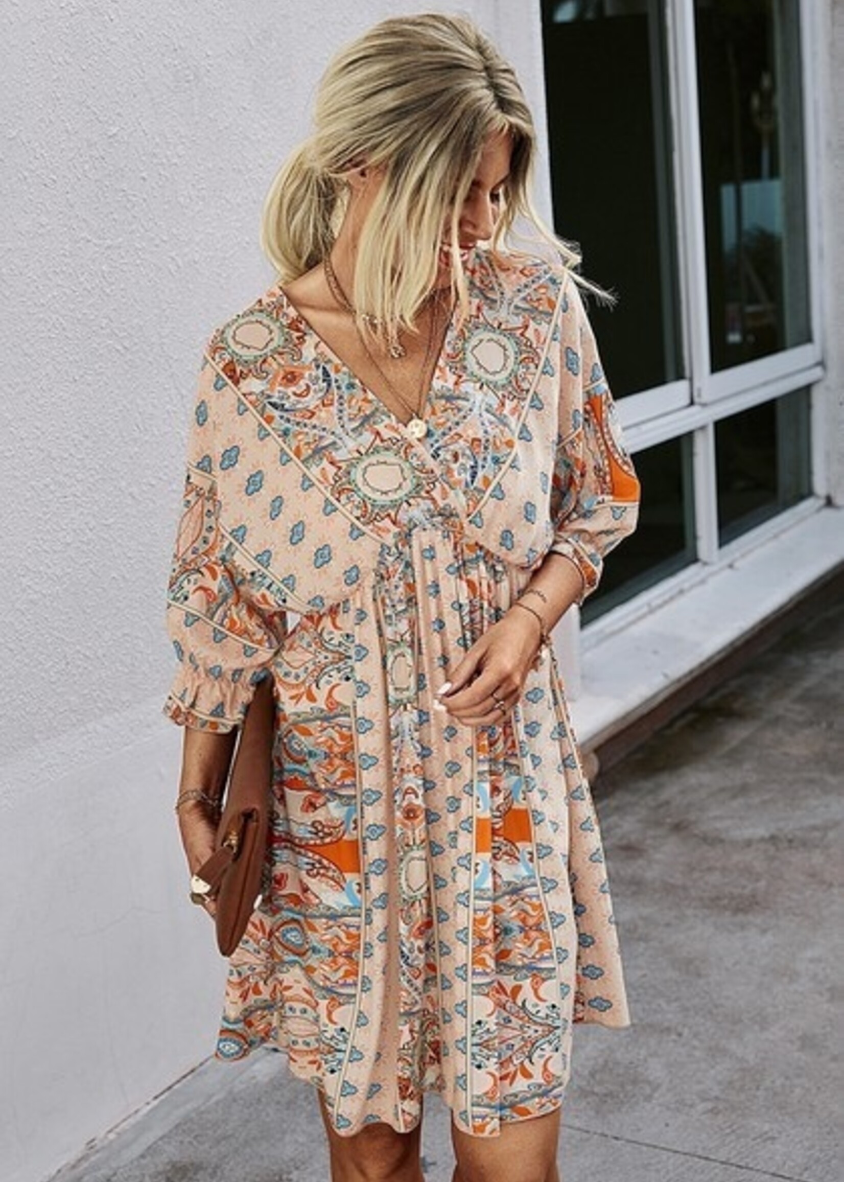 Print mini dress +2 colors
