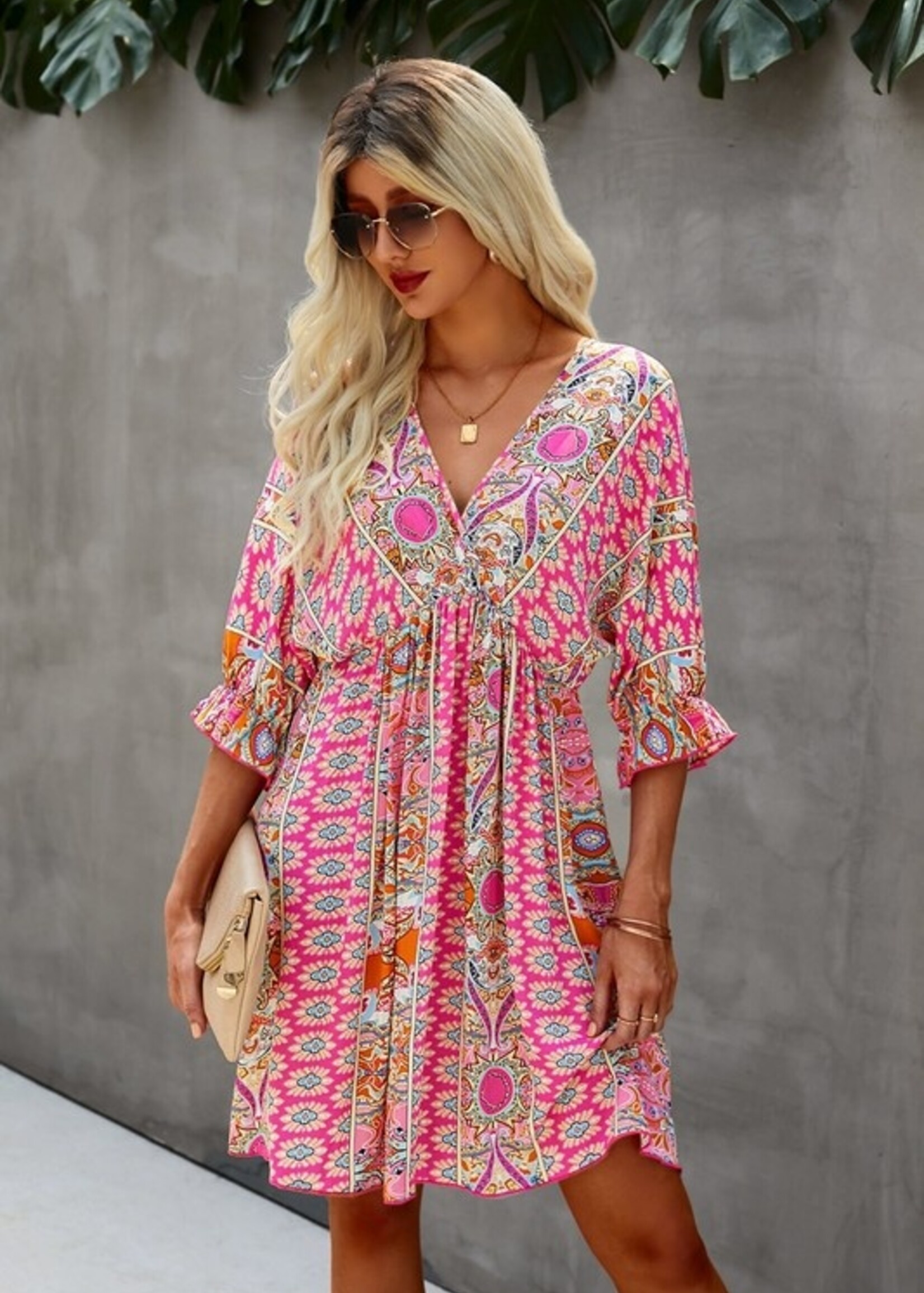 Print mini dress +2 colors