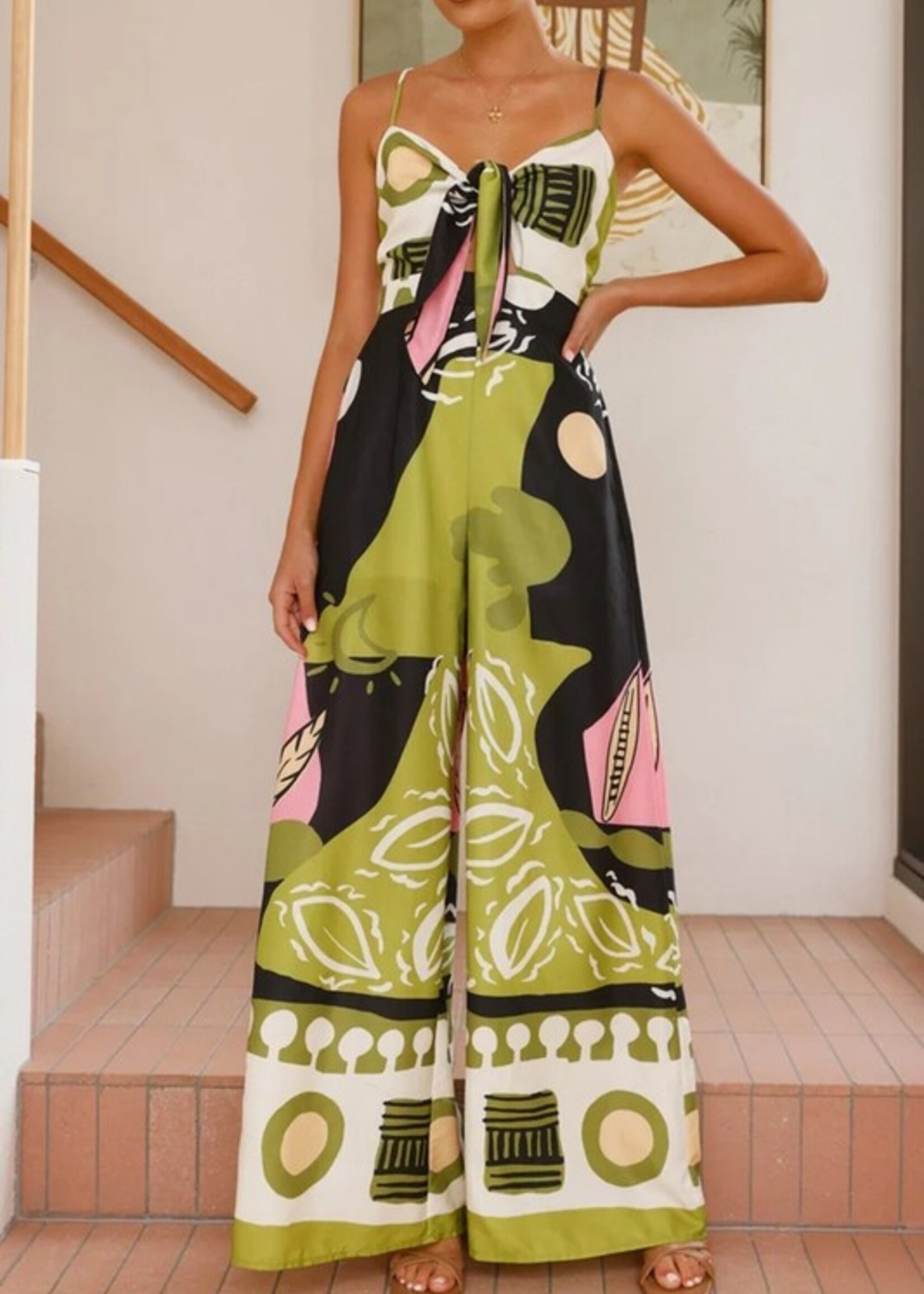 Geo print jumpsuit
