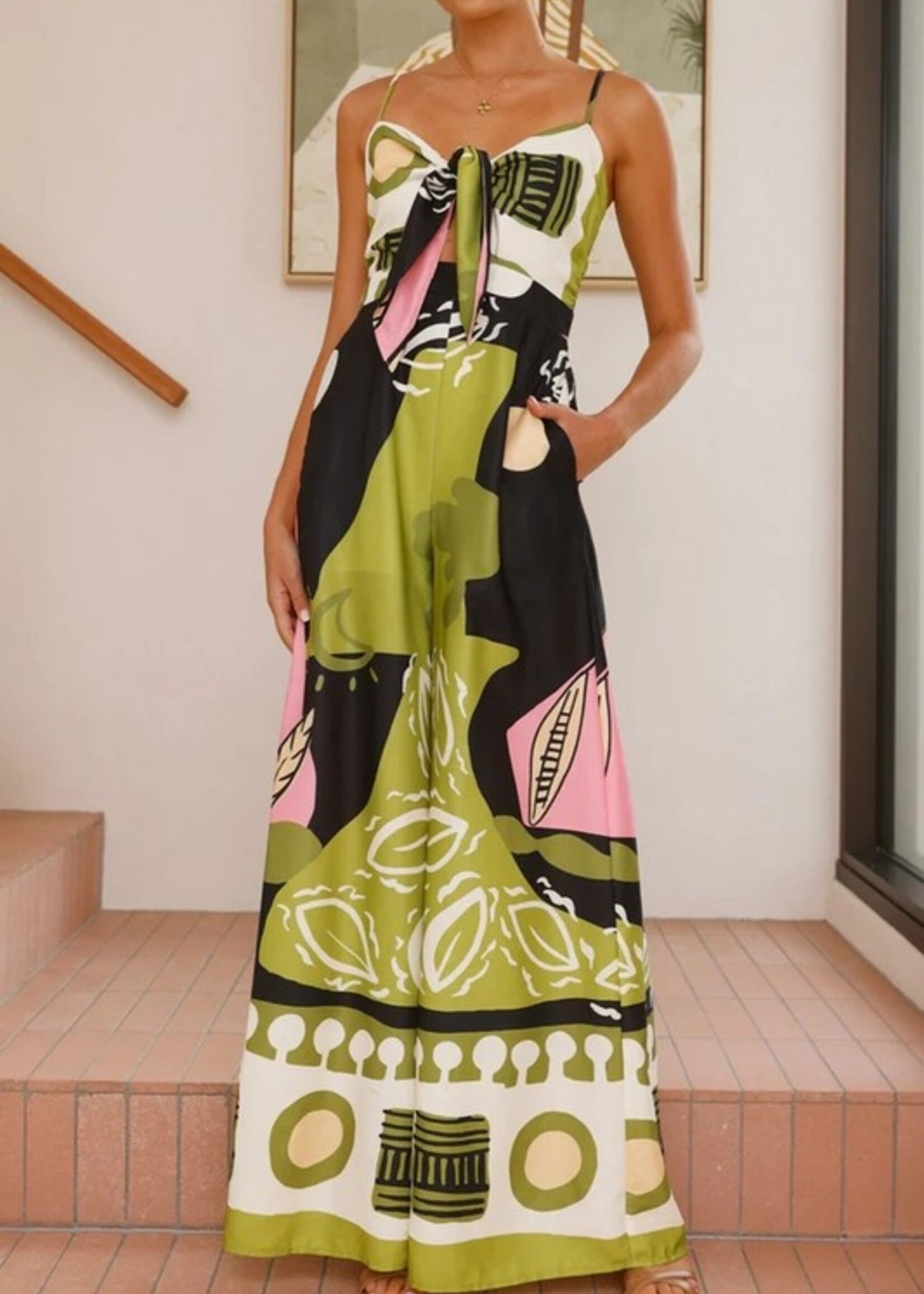 Geo print jumpsuit