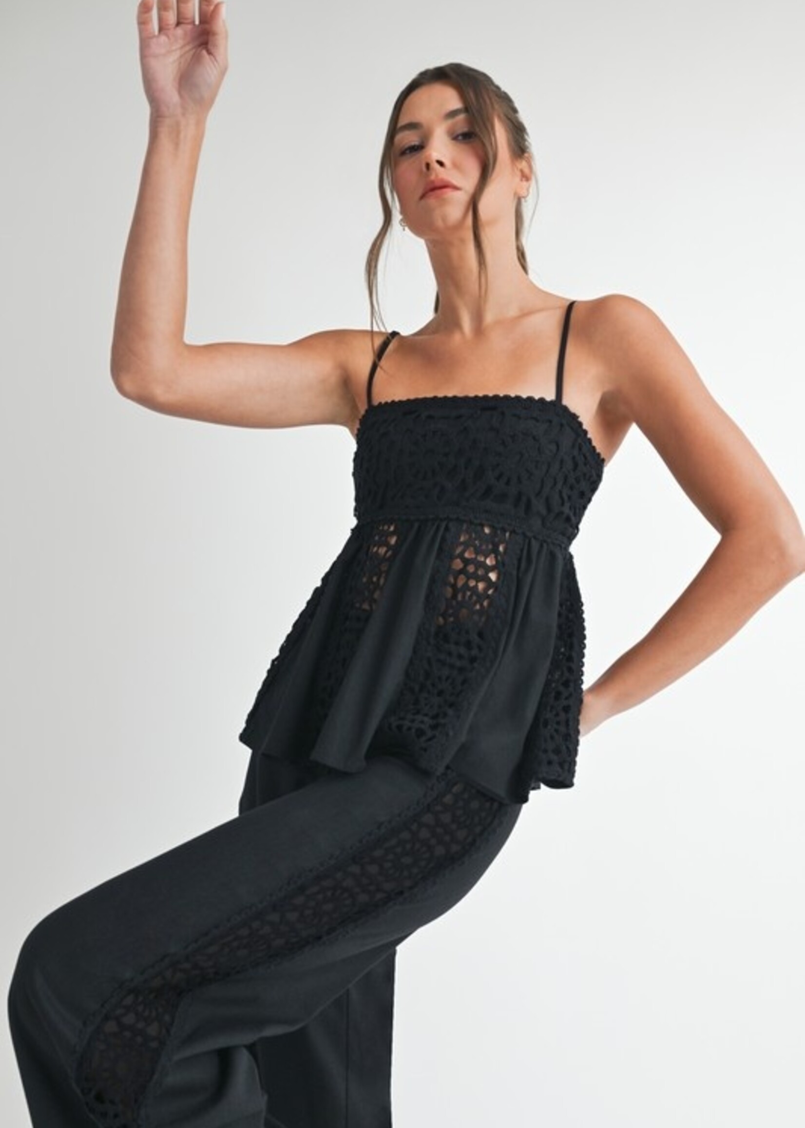 Crochet babydoll top