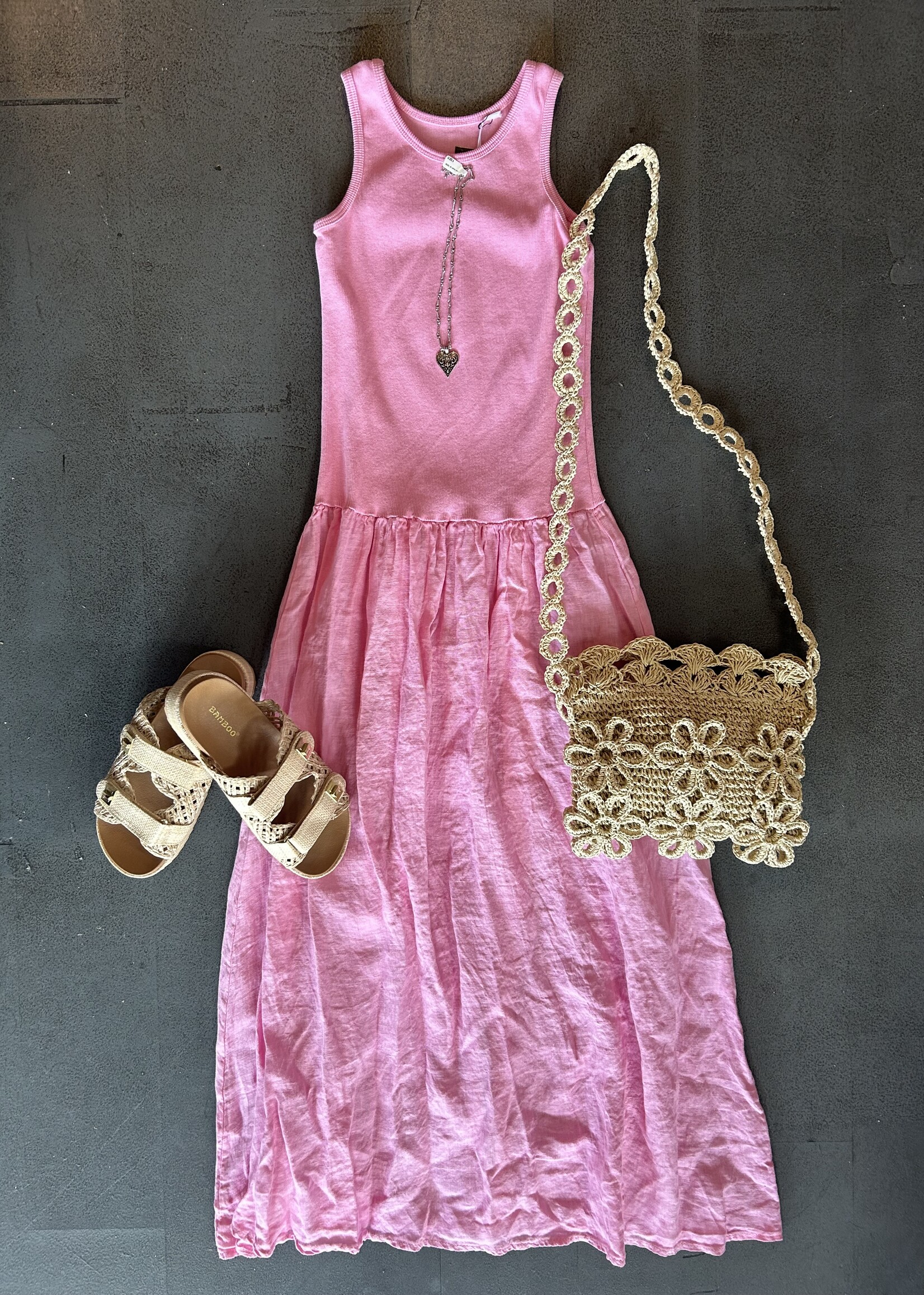 Rib top linen maxi +2 colors