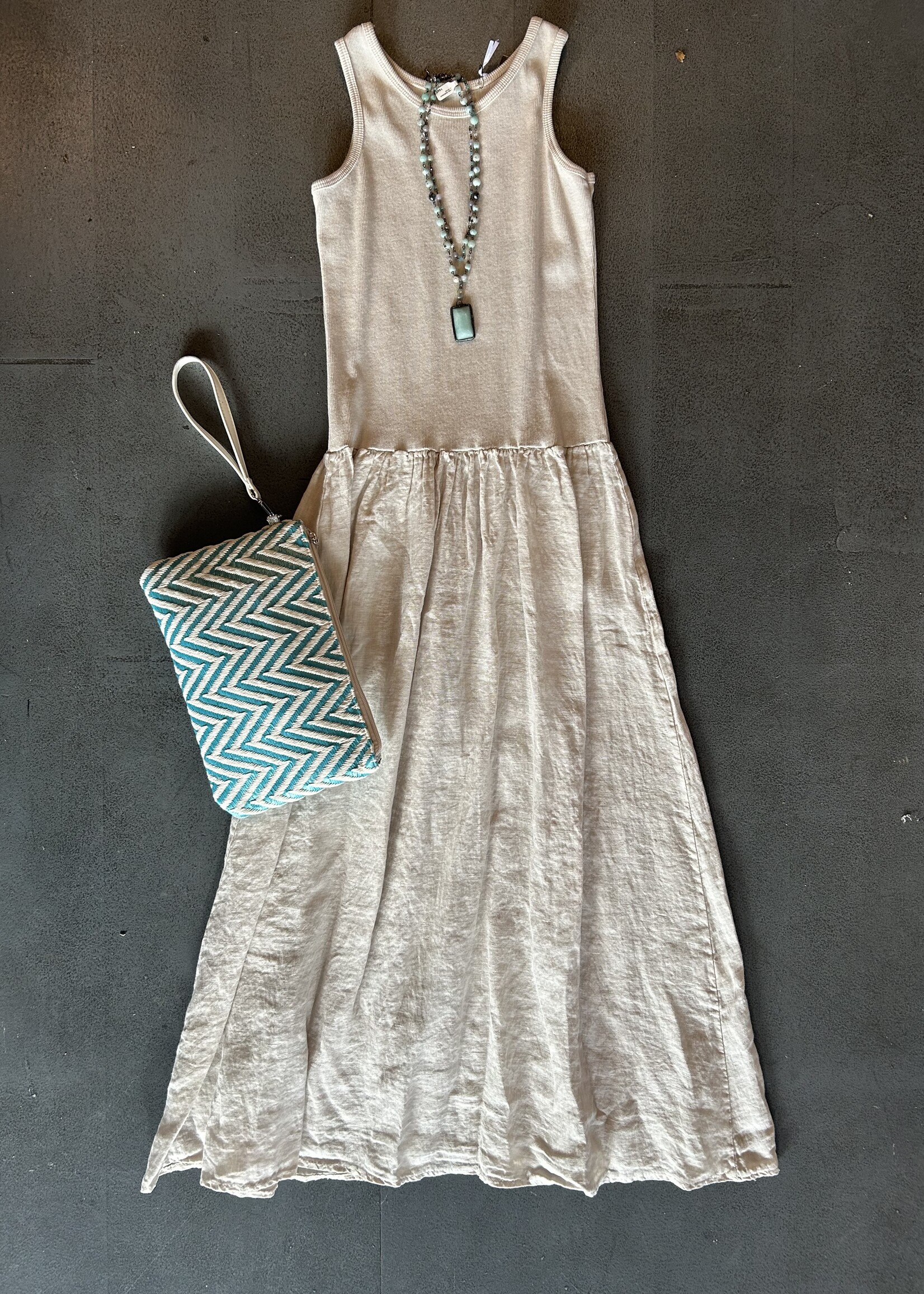 Rib top linen maxi +2 colors