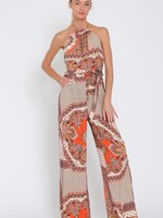 Print halter jumpsuit